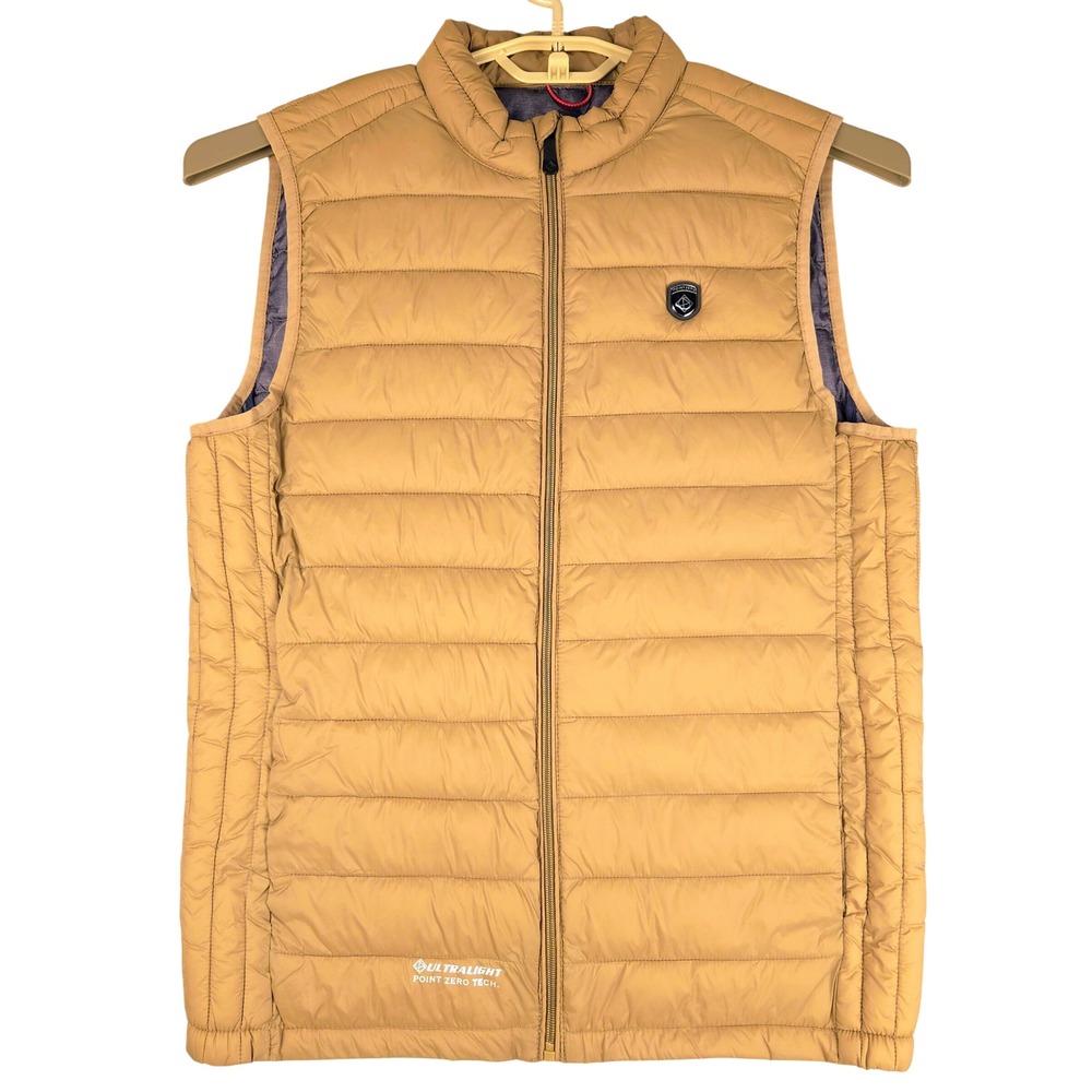 Point Zero Canadian Collection Ultralight Puffer Vest Tan Mustard Windproof M